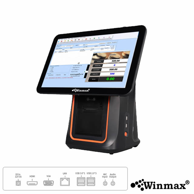 Computer Touch Screen With Customer Display and Thermal Printer