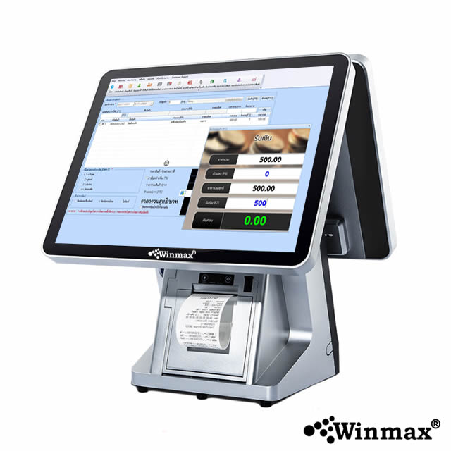 POS Touch Screen 15.6 inch With Customer Display Thermal Printer