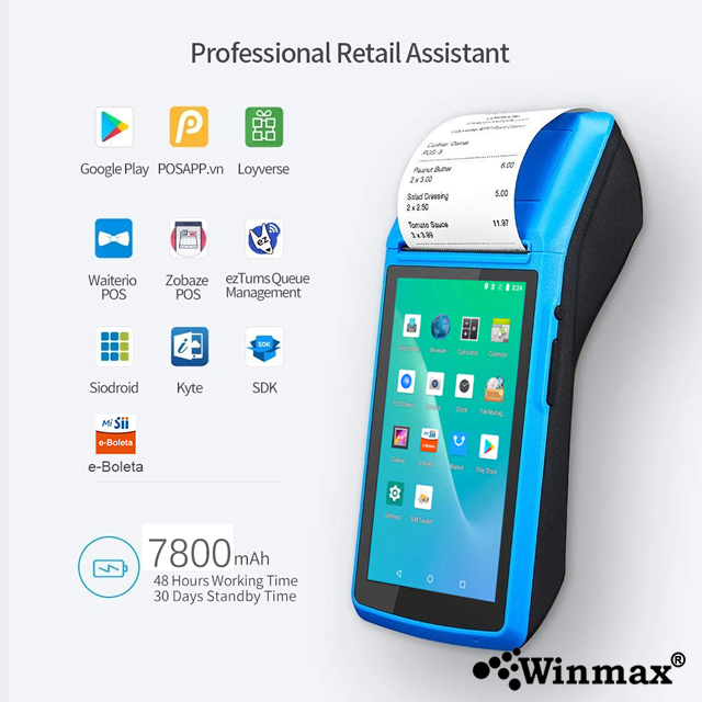 Handheld POS Terminal Android System with thermal printer