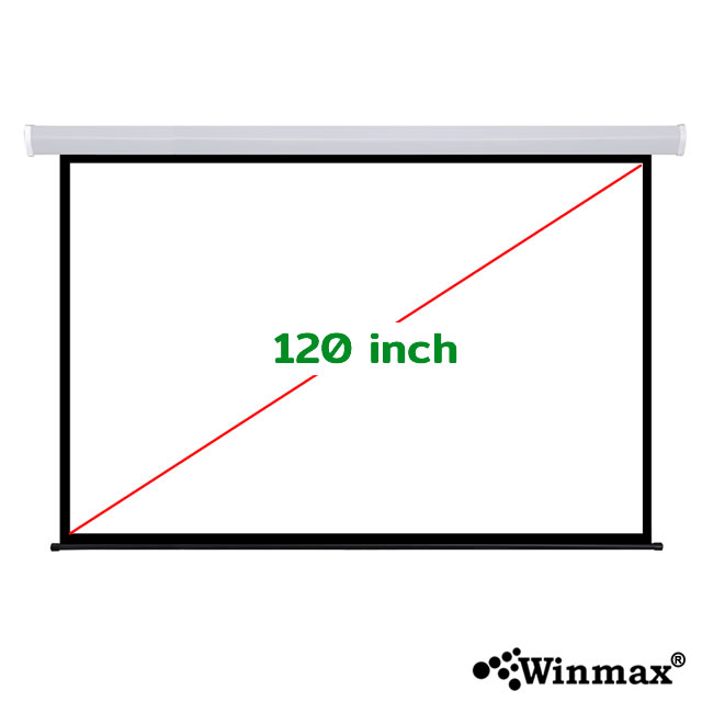 Motorized Projector Screen Wall Mounted 120 inch 16:9 with Remote Control