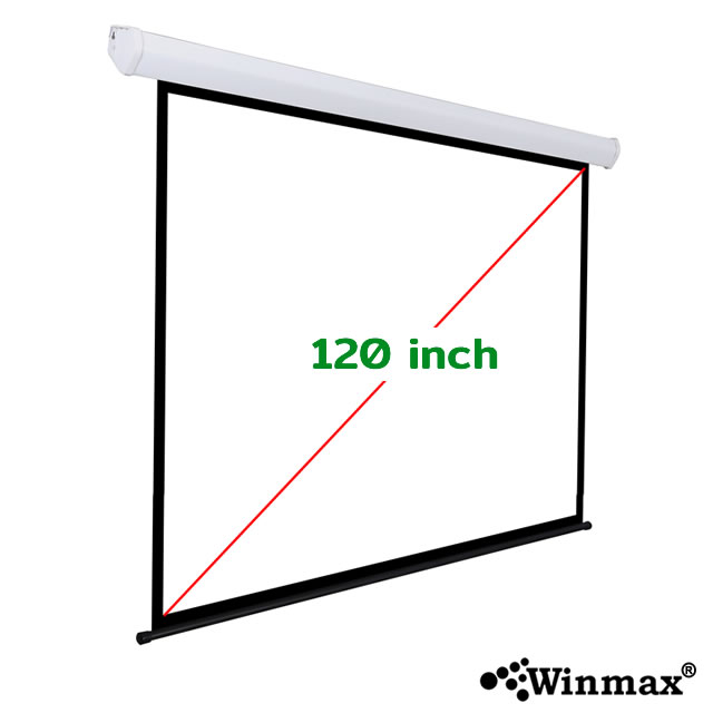 Motorized Projector Screen Wall Mounted 120 inch 4:3 with Remote Control