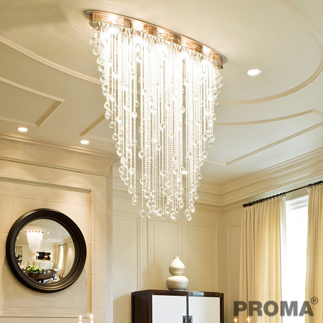 Modern Crystal Chandelier Lighting Oval Design Luxury L80 W20 H100