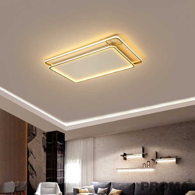 Lights Ceiling Minimal Warm Rectangle Light Ceiling Lamp