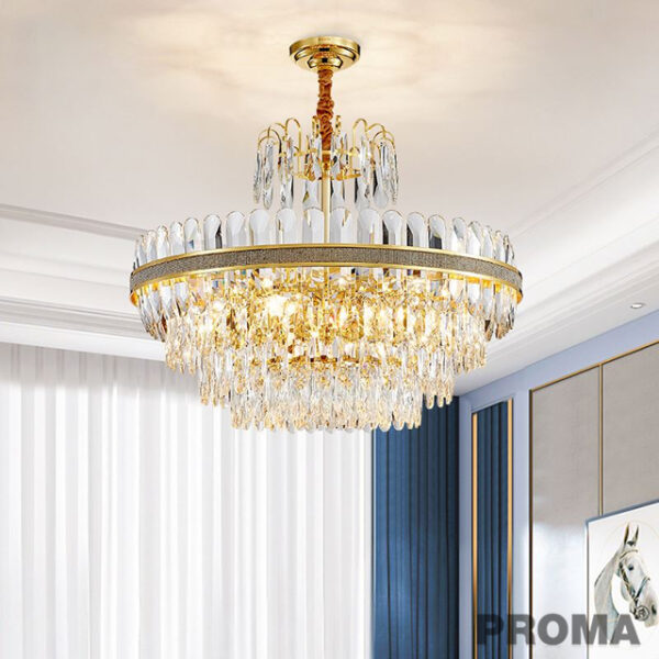 Round Crystal LED Pendant Lamp Hanging Lighting