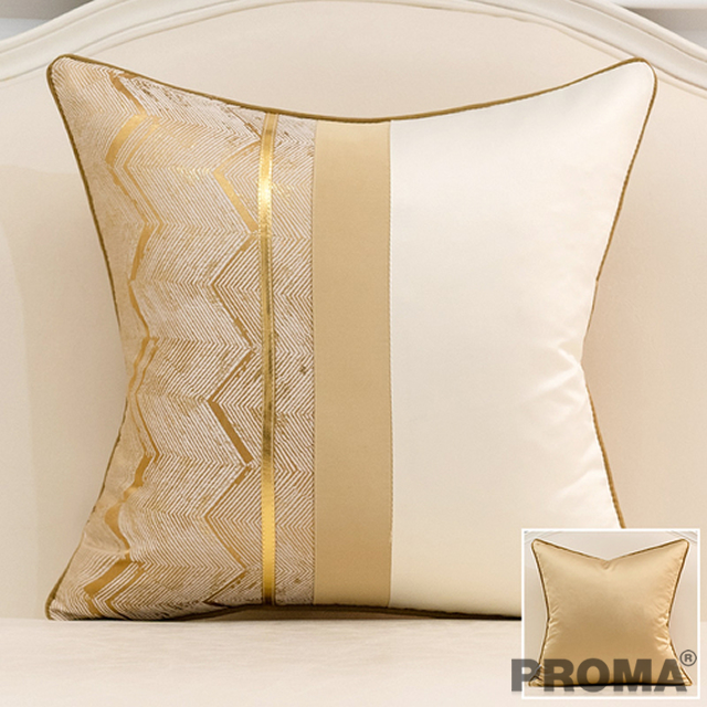 Pillow Cases Geometric Stripe Cushion Covers With Hemming Design