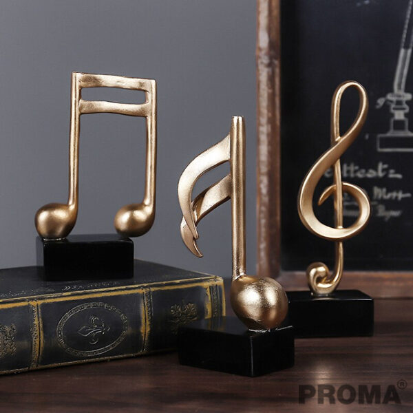Resin Statue Musical Notation Modern Style