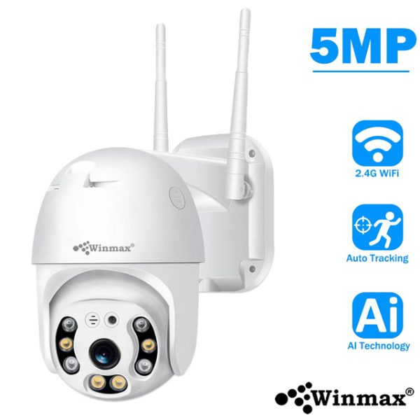 5MP Icsee HD Outdoor Surveillance H.265 Onvif PTZ CCTV Wifi Security Camera