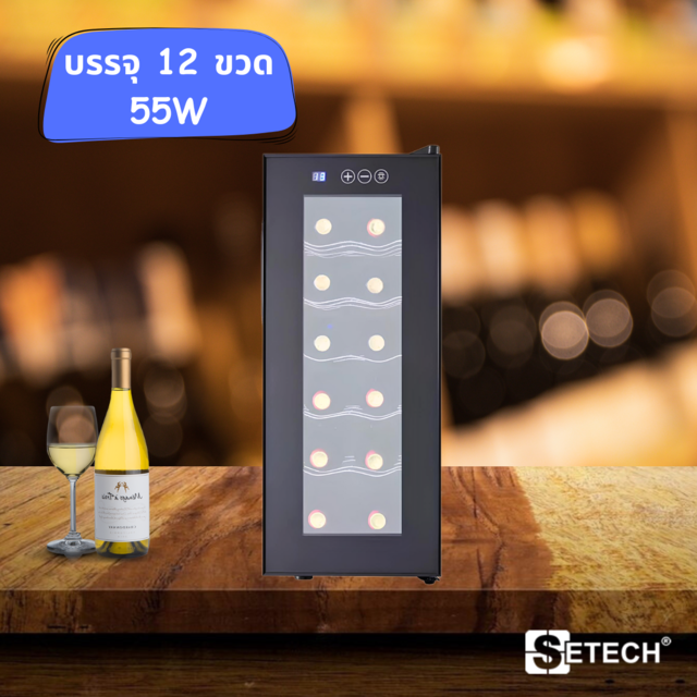 Wine refrigerator holds 12 bottles Setech