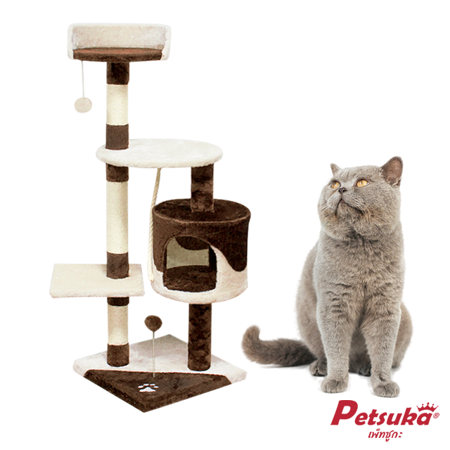 Cat Tree Petsuka Brown 110 cm.