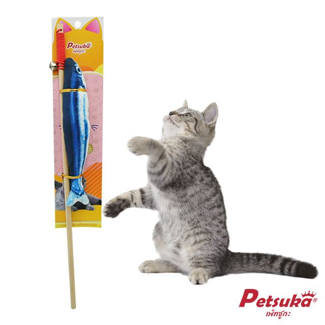 Wooden Stick Cat Toy Petsuka Sea fish