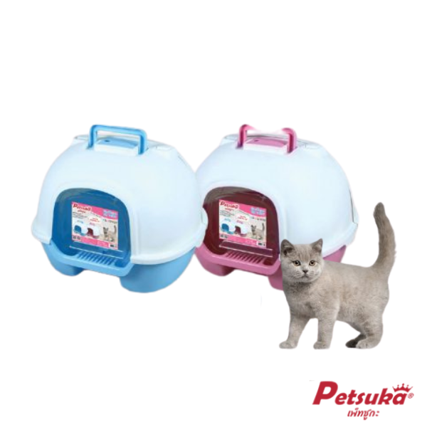 Cat toilet Petsuka Open-back dome toilet with sand scoop