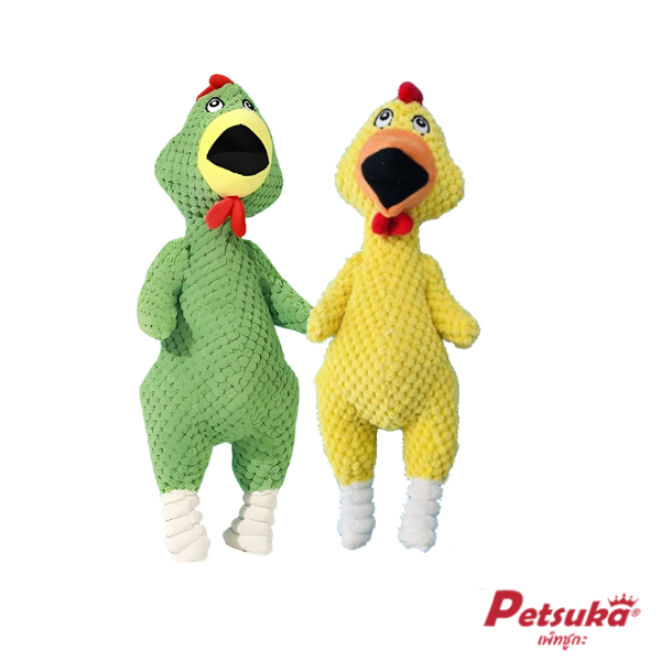 Petsuka chicken doll, pet teething toy, has a sound