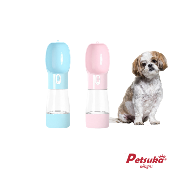Portable Water Food Bottle Petsuka for Dogs 2in1 