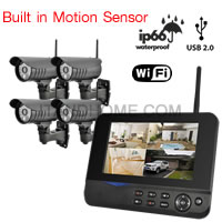 Digital Wireless CCTV Home Surveillance 4 CH with Motion Sensor