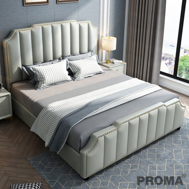 Frame Modern Simple Style MicroFiber Leather Bed 