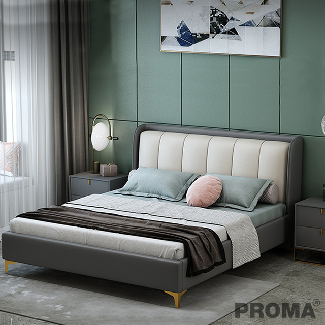 Modern Leather Bed Nordic Style Wood Beds 