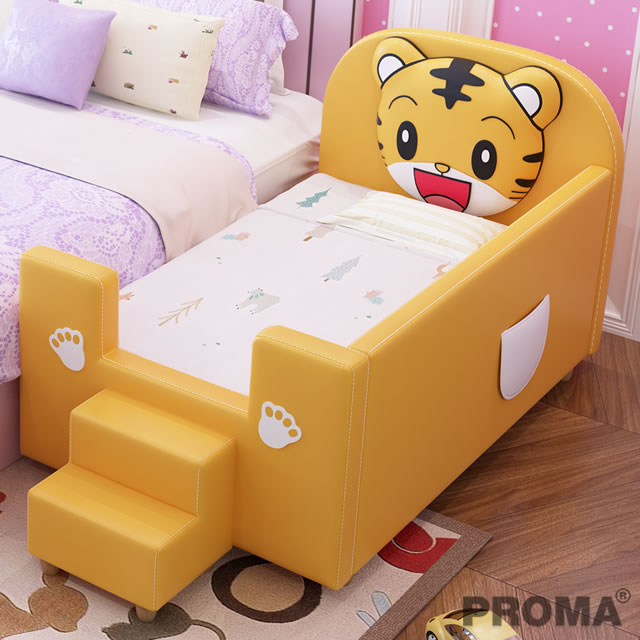 WOODEN LEATHER UPHOLSTERED BED CARTOON KID BED