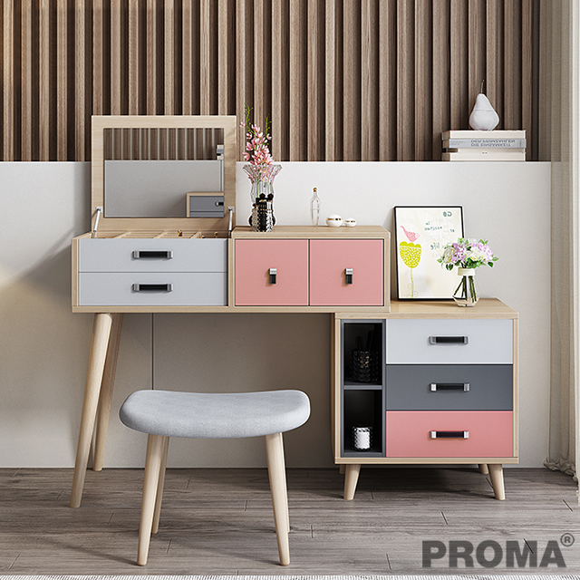 Modern Table Telescopic Dresser with Mirror And Drawers Proma-DST-11