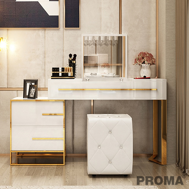 Bedroom Dresser Table Luxury Gold Beauty Desk Modern Proma-DST-17