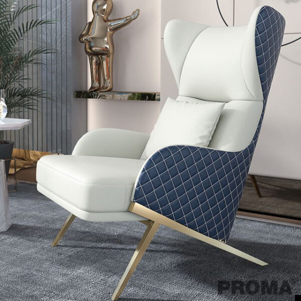 European Style Leather High Back Luxury Single Leisure Sofa Proma-C-36