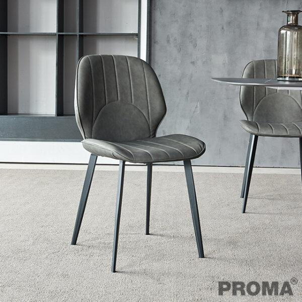 Restaurant Dining Room Leather Chair Iron Base Proma-C-43