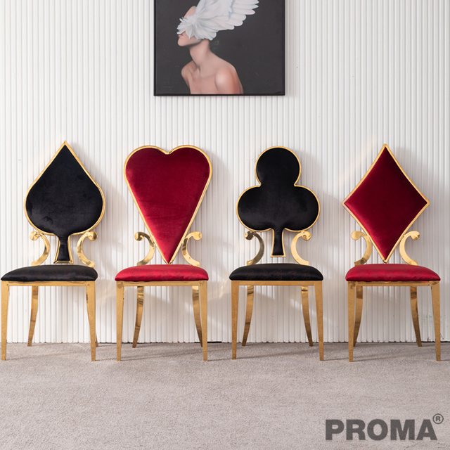 Metal Stainless Steel Poker Dining Chair Luxury Modern Velvet Proma-C-11
