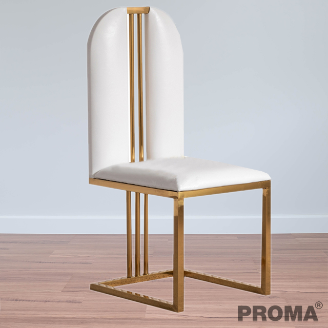 Luxury Modern Dining Table Chairs with Gold Rim Proma-C-01