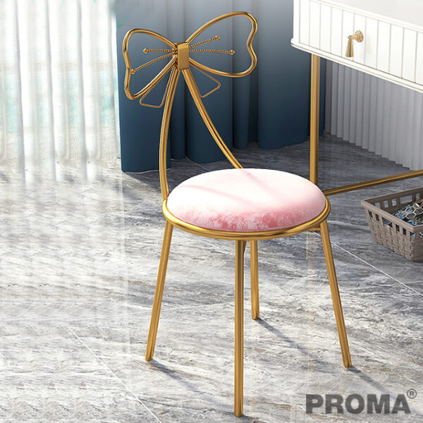 Luxury Makeup Bow Chair Girl Dressing Stool