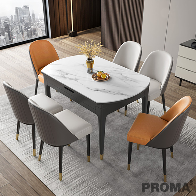 Multifunctional Stone Rock Slab Retractable Dining Table Proma-DTB-28
