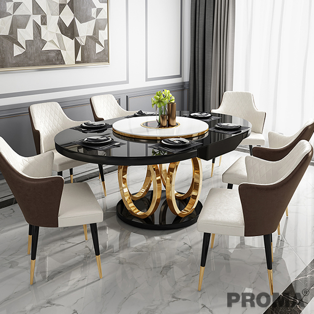 Dining Set Stainless Steel Legs Round