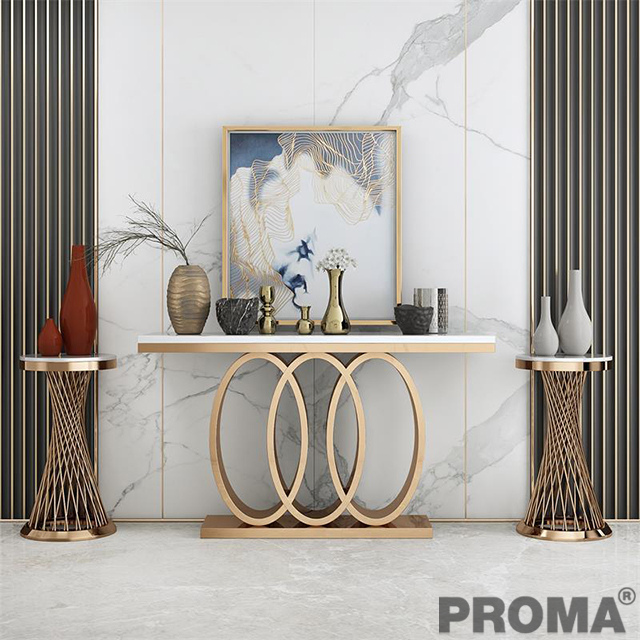 Stainless steel console table For Modern Living Room