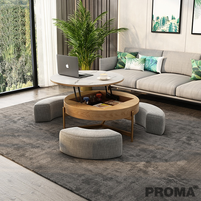 TEA TABLE COFFEE TABLE LIFT TOP ROUND MODERN COFFEE TABLE