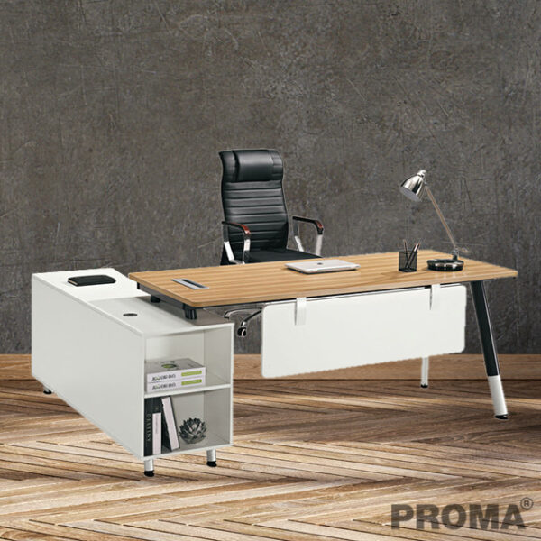 Modern design office desk with filing cabinet