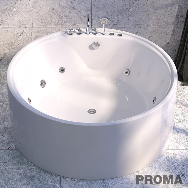 Acrylic White Color Mini Small Size Bathtub Spa Round