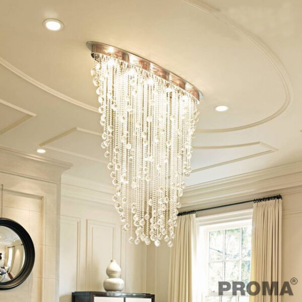 Modern Crystal Chandelier Lighting Oval Design Luxury L80 W20 H100