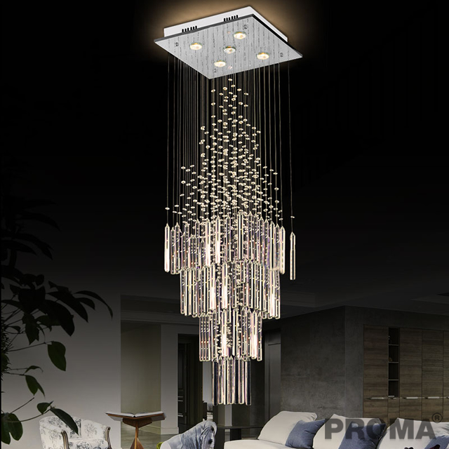 Modern chandelier Rectangular Stair Loft Crystal Chandelier