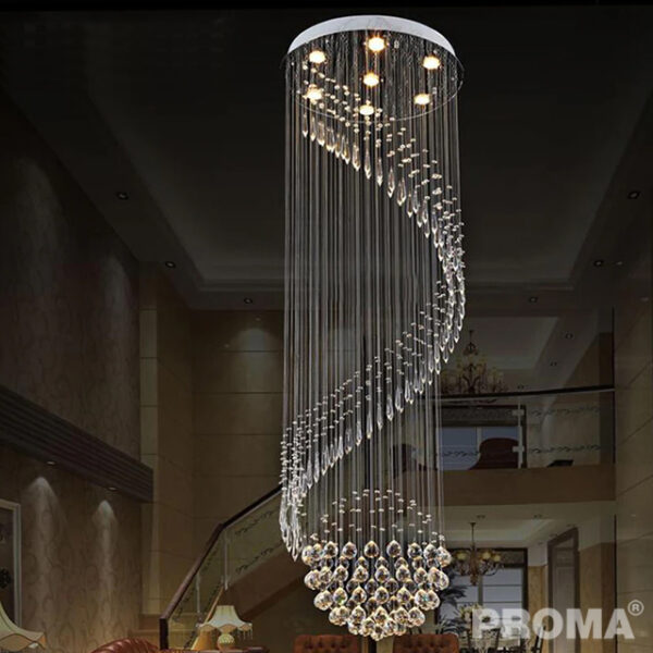 Luxury Crystal Chandelier Modern style with Spiral Design