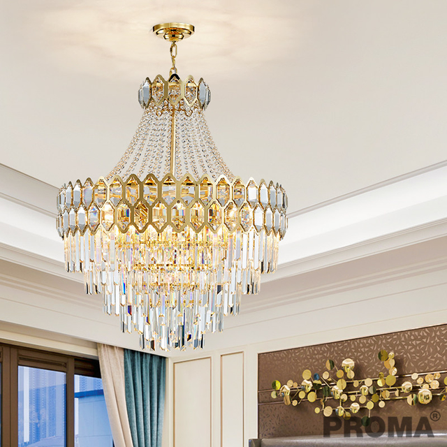Crystal Chandelier For High Ceilings Gold Stainless