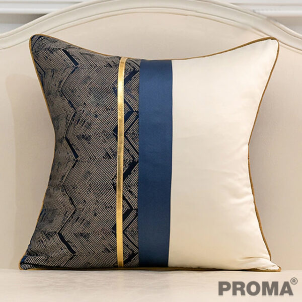 Pillow Cases Geometric Stripe Cushion Covers With Hemming Design