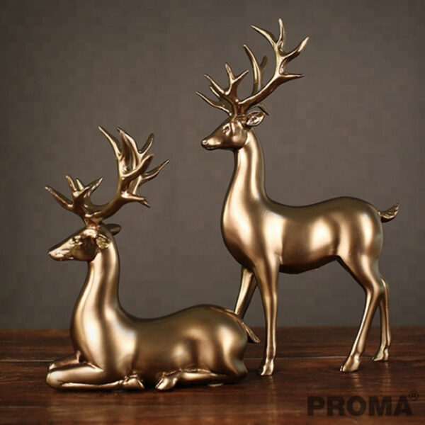 Resin Statue Nordic Golden Deer