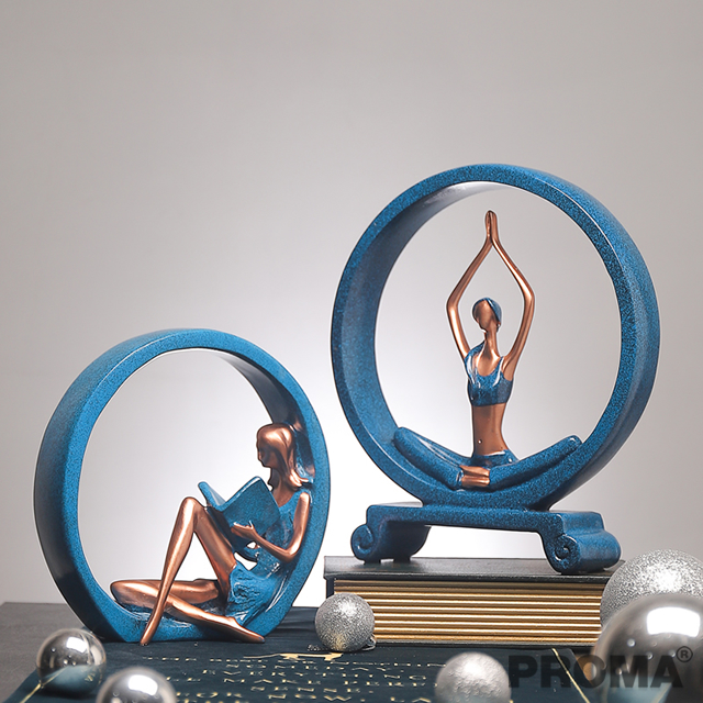 Decoration sculpture resin crafts yoga girl ornaments