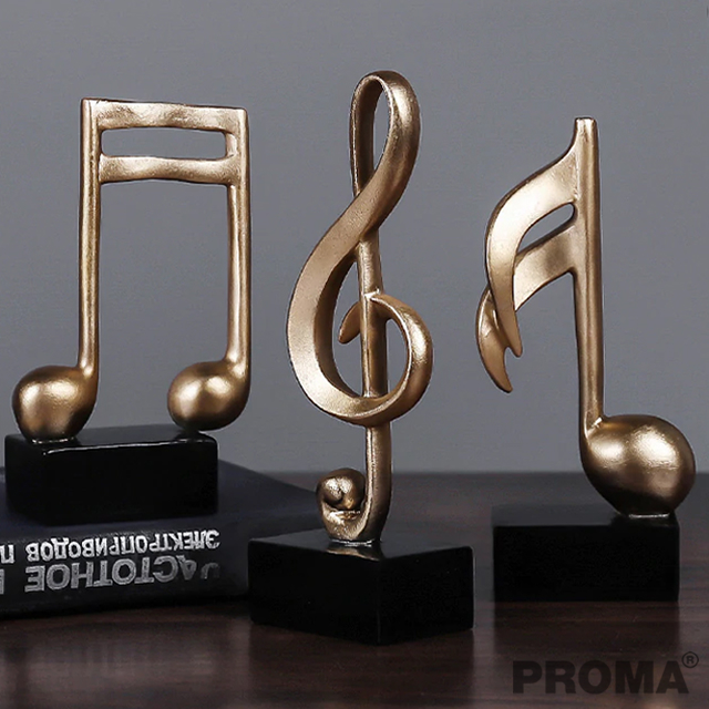 Resin Statue Musical Notation Modern Style