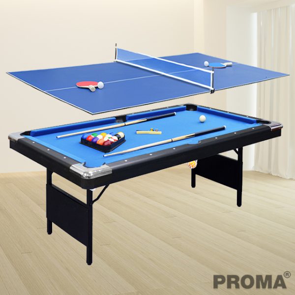 Folding Pool Table with Table Tennis