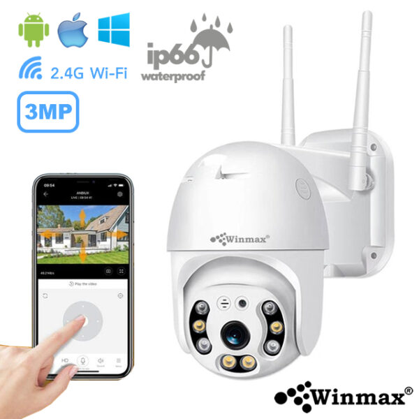3MP Icsee HD Outdoor Surveillance H.265 Onvif PTZ CCTV Wifi Security Camera Winmax-N3-3MP
