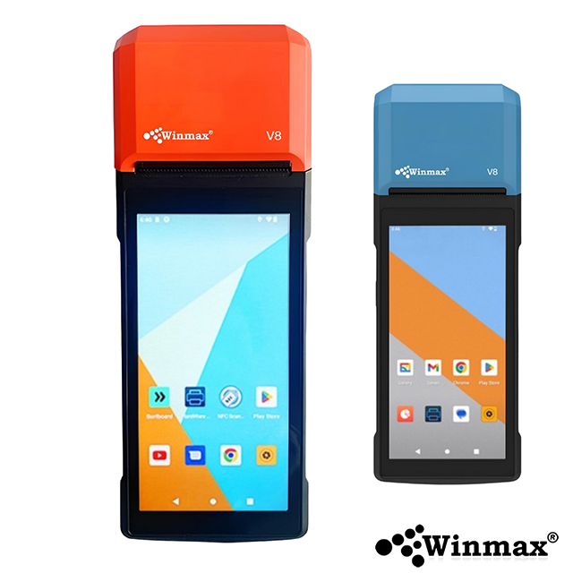 Handheld POS Terminal Android System with Thermal Receipt Printer Winmax-V8