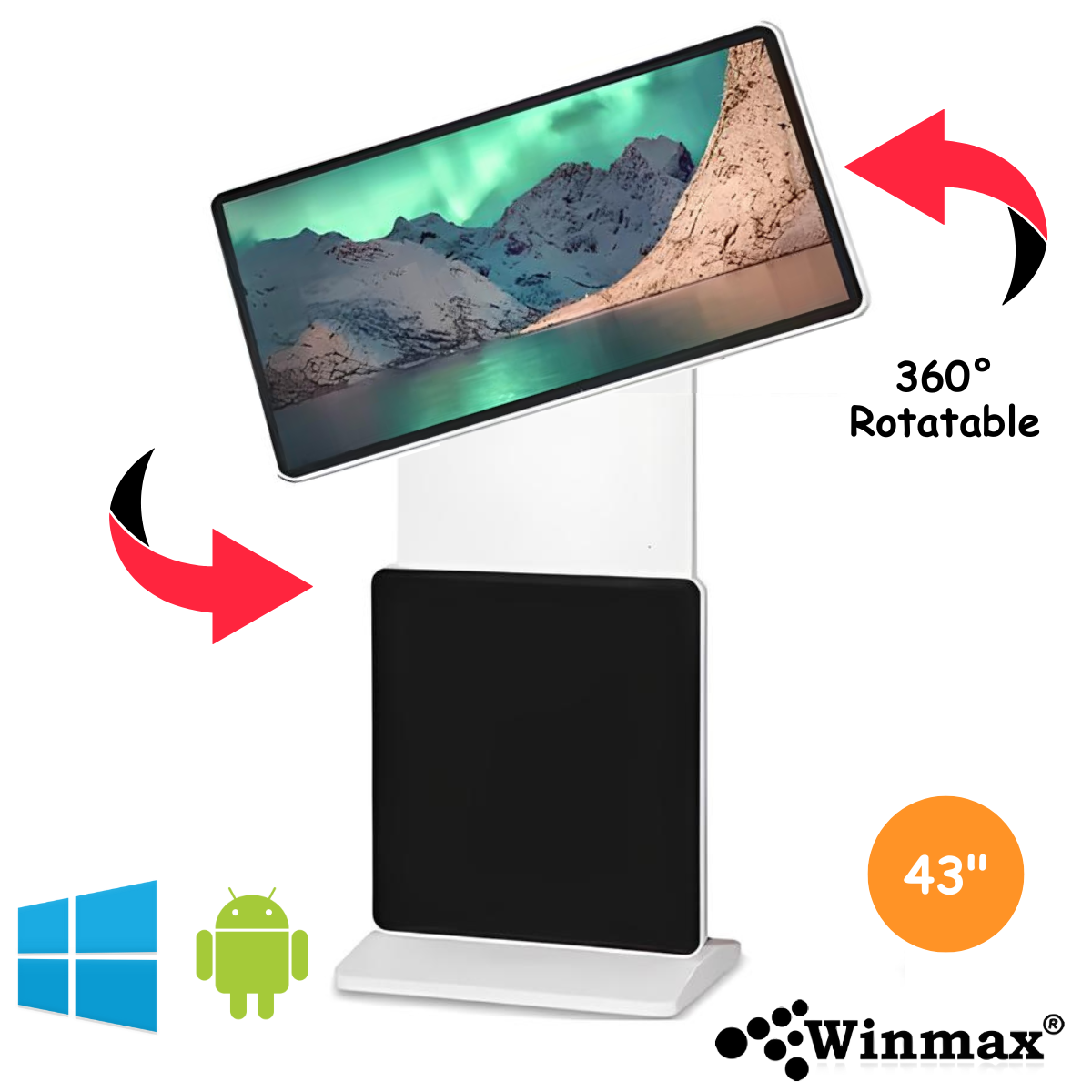 Rotating digital advertising display Model Winmax-WA43